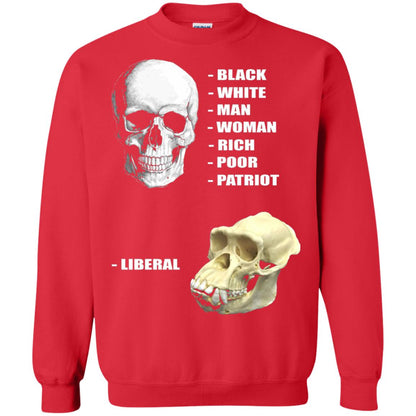 Funny Cool Skulls T-shirt Modern America Patriot Liberal Red