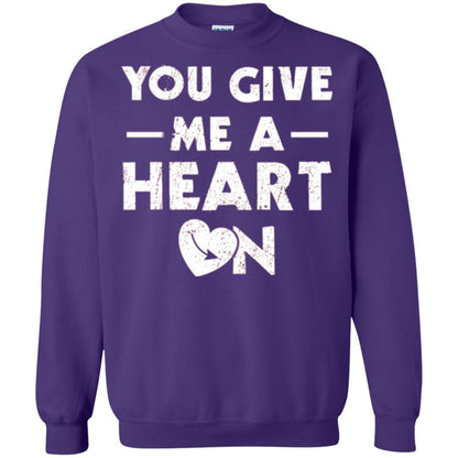 Funny Valentine_s Day Saying T-shirt You Give Me A Heart On Purple