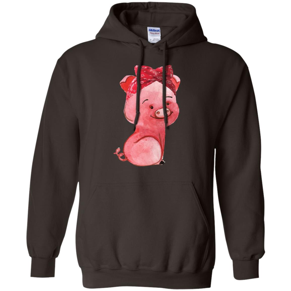 Pig Bandana Cute Pig Lovers Shirt For Girl And Women Dark Chocolate