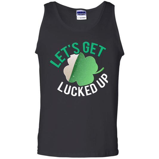 Let's Get Lucked Up Shamrocks Saint Patrick's Day T-shirt Black