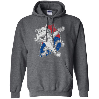 Dabbing White Tiger South Korea Flag T-shirt Dark Heather