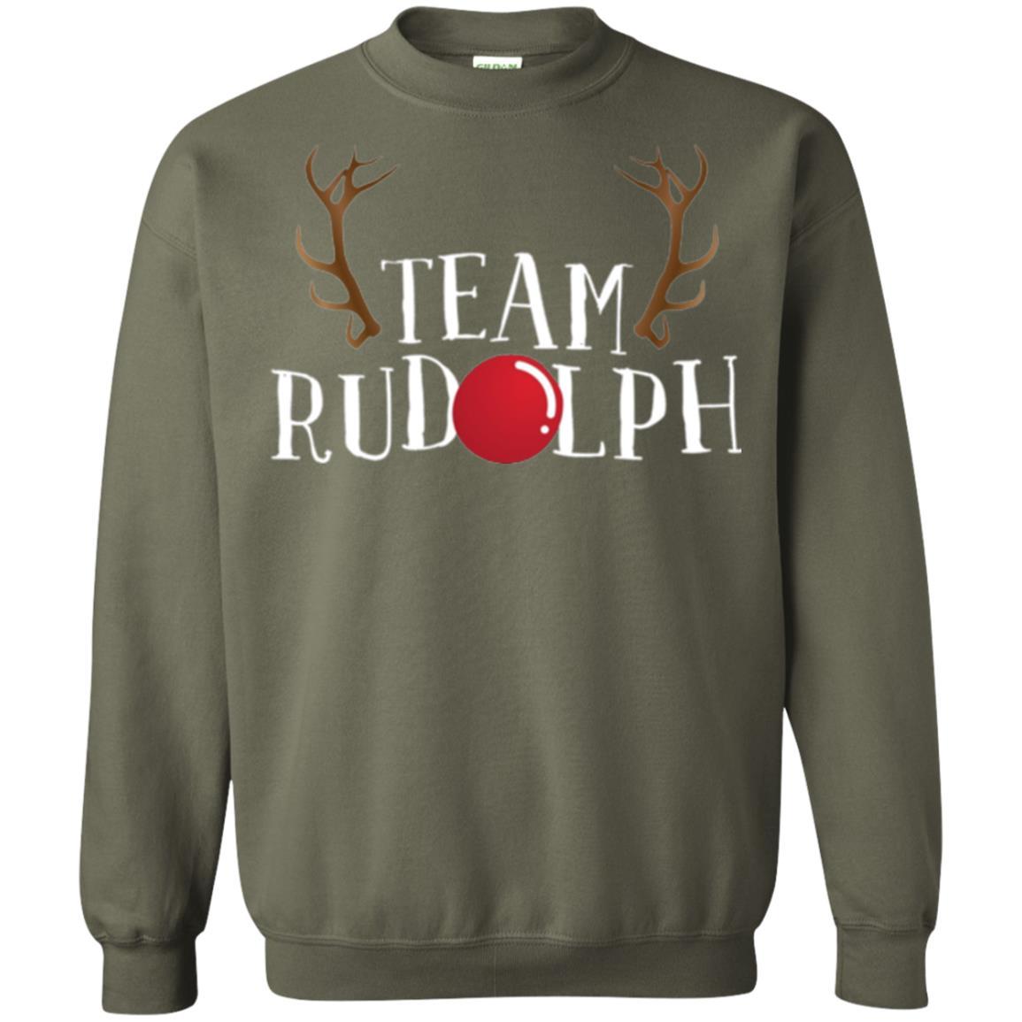 Christmas T-shirt Reindeer Team Rudolph Military Green