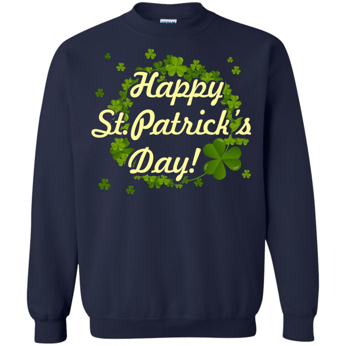 Happy St.patricks Day Shamrocks T-shirt Navy
