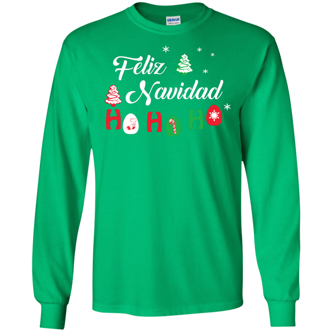 Chirstmas T-Shirt Feliz Navidad Ho Ho Ho Irish Green