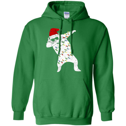 Christmas T-shirt Santa Bear Dabbing Lights Sunglasses Irish Green