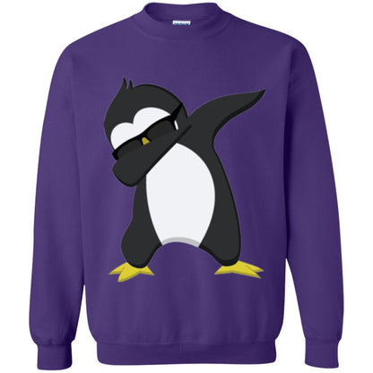 Chirstmas T-shirt Dabbing Penguin Purple