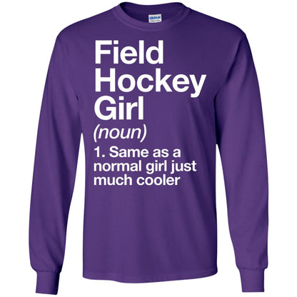 Field Hockey Girl Definition Hockey Lover T-shirt Purple