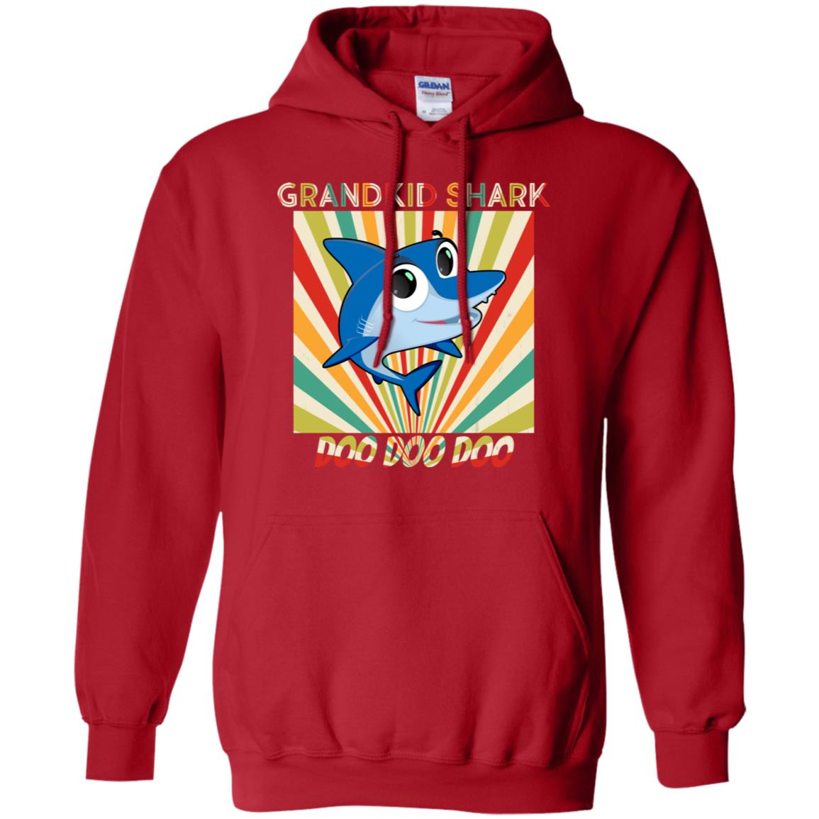 Grandkids Shark Doo Doo Doo Family Shark Gift Shirt Red