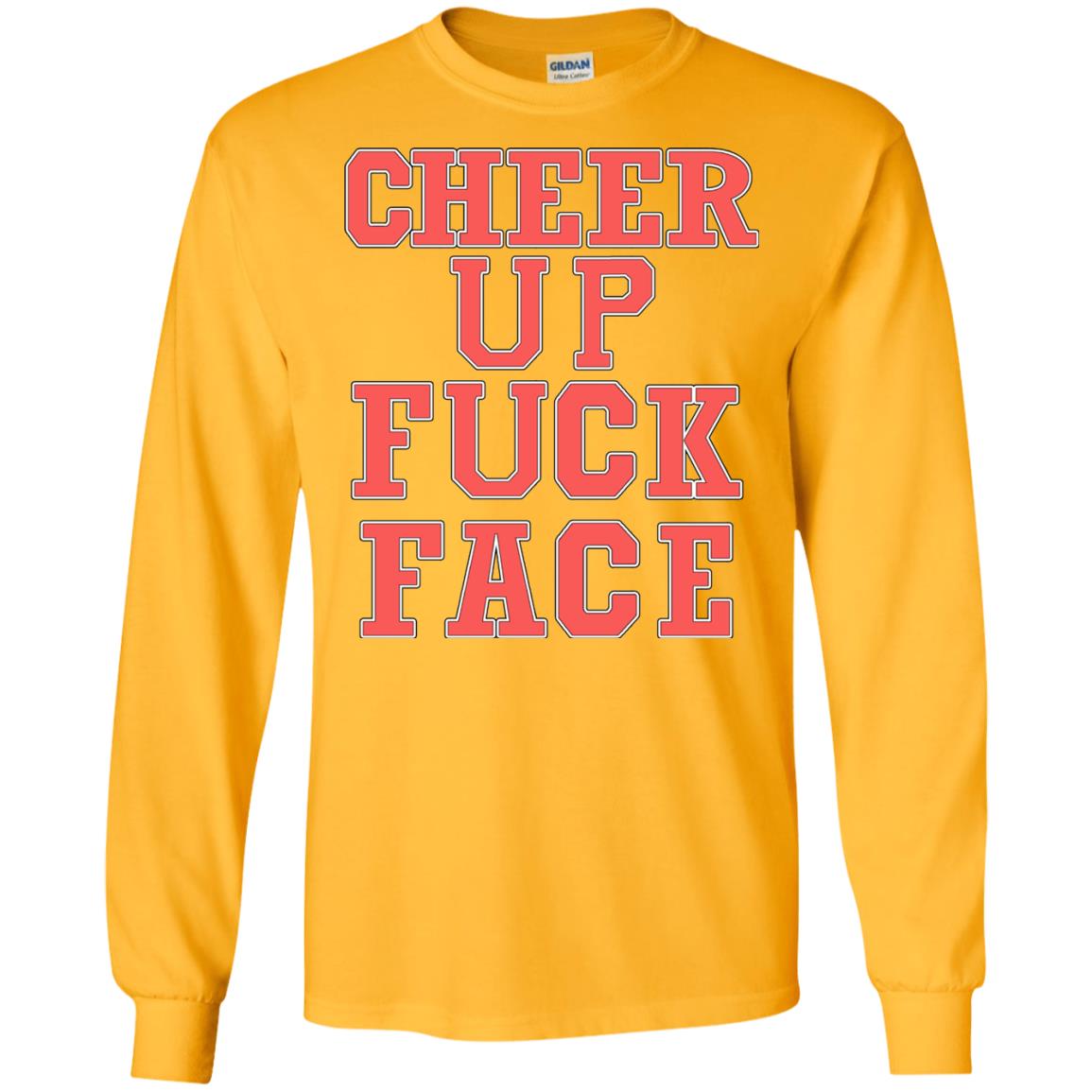 Cheer Up Face Shirt Gold