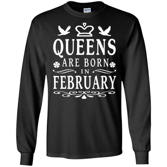 Birthday T-shirt Queens Are Born In February Black