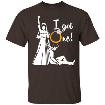 Just Married T-shirt I Got One - Funny Gift For Bride Dark Chocolate