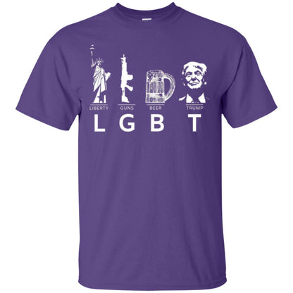 Lgbt T-shirt Liberty Guns Beer Trump Purple