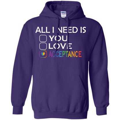 All I Need Is Acceptance Lgbt Shirt Purple