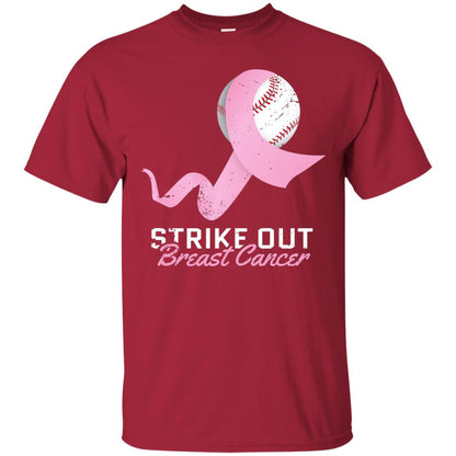 Strike Out Breast Cancer T-shirt Pink Ribbon And Baseball Cardinal