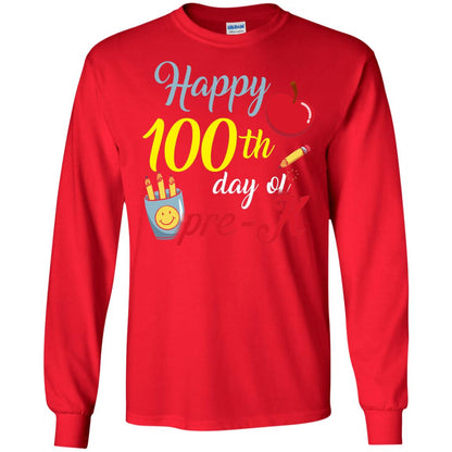 Kindergarter T-shirt Happy 100th Day Of Pre-k Red