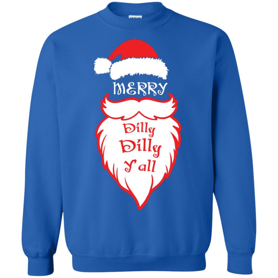Christmas T-shirt Merry Dilly Dilly Y'all Royal