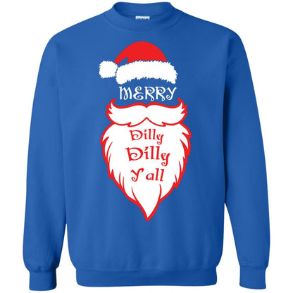 Christmas T-shirt Merry Dilly Dilly Y'all Royal