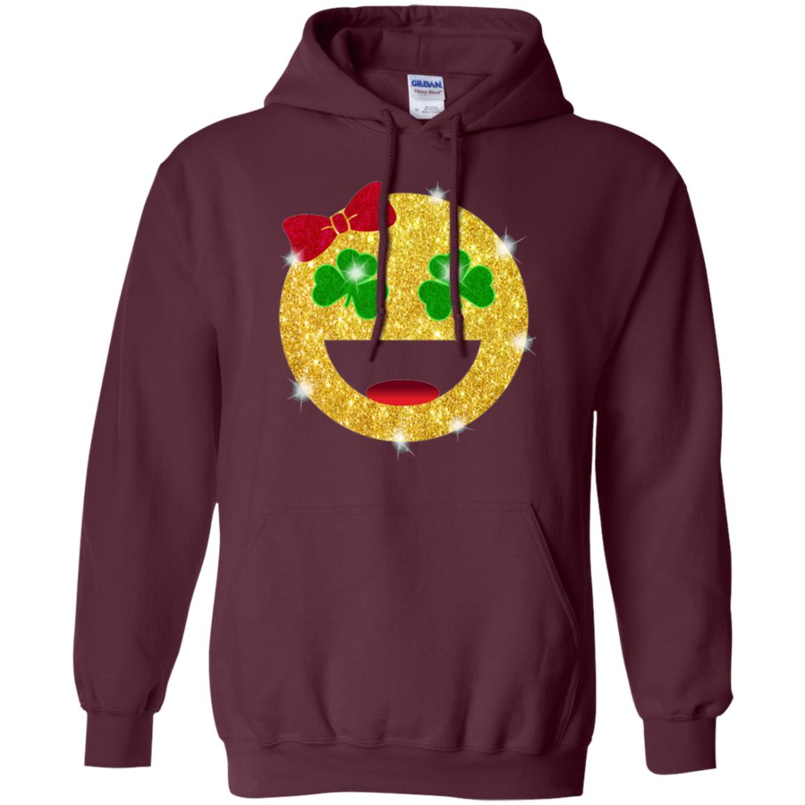 Happy Gold Blink Emoji Saint Patrick's Day T-shirt Maroon