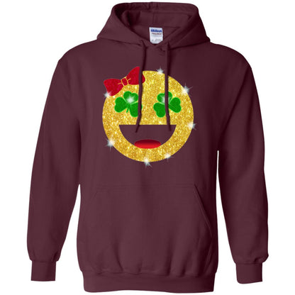Happy Gold Blink Emoji Saint Patrick's Day T-shirt Maroon