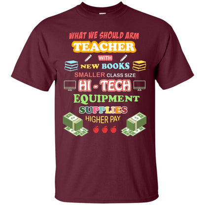 What We Should Arm Teacher With New Books Smaller Class Size Hi - Tech Equipment Supplies Higher Pay Maroon