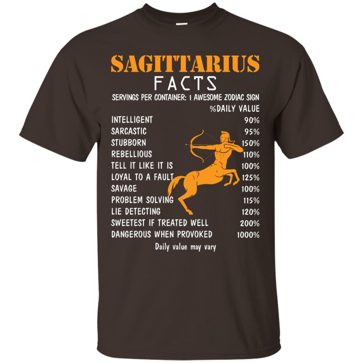 Sagittarius Facts 1 Awesome Zodiac Sign Gift Shirt For Sagittarius Horoscope Dark Chocolate