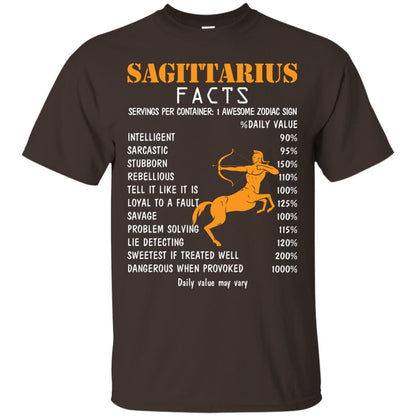 Sagittarius Facts 1 Awesome Zodiac Sign Gift Shirt For Sagittarius Horoscope Dark Chocolate