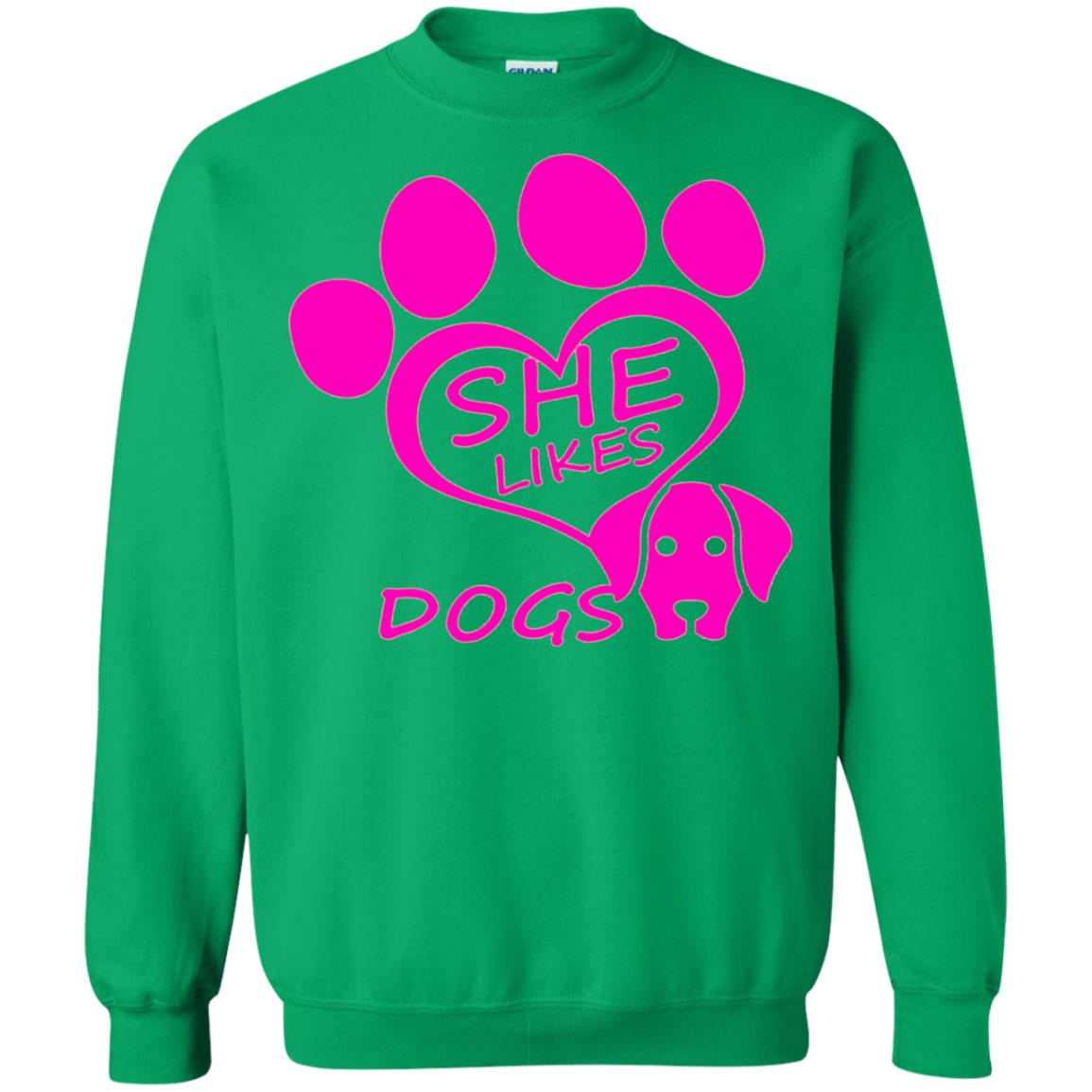 Dog Lovers Shirt She Likes Dogs Irish Green