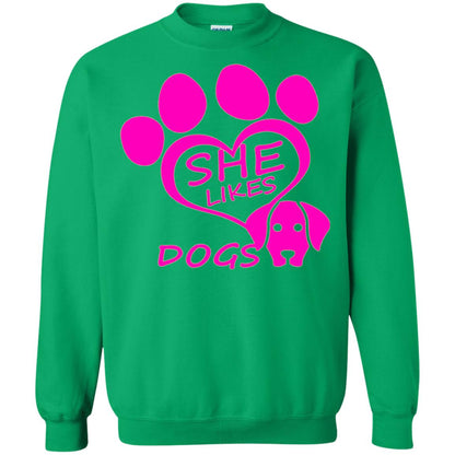 Dog Lovers Shirt She Likes Dogs Irish Green