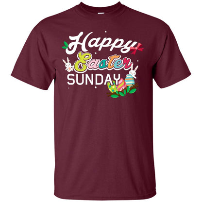 Christian T-shirt Happy Easter Sunday Maroon