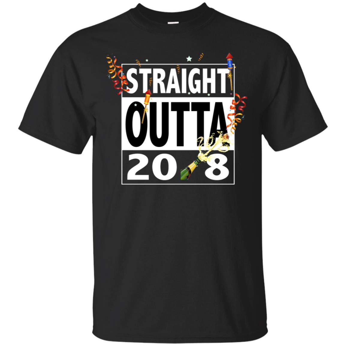 Straight Outta 2018 New Year 2019 Gift Shirt Black