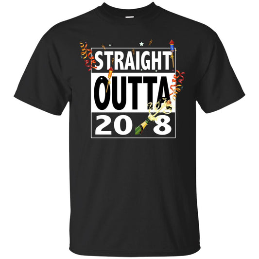 Straight Outta 2018 New Year 2019 Gift Shirt Black