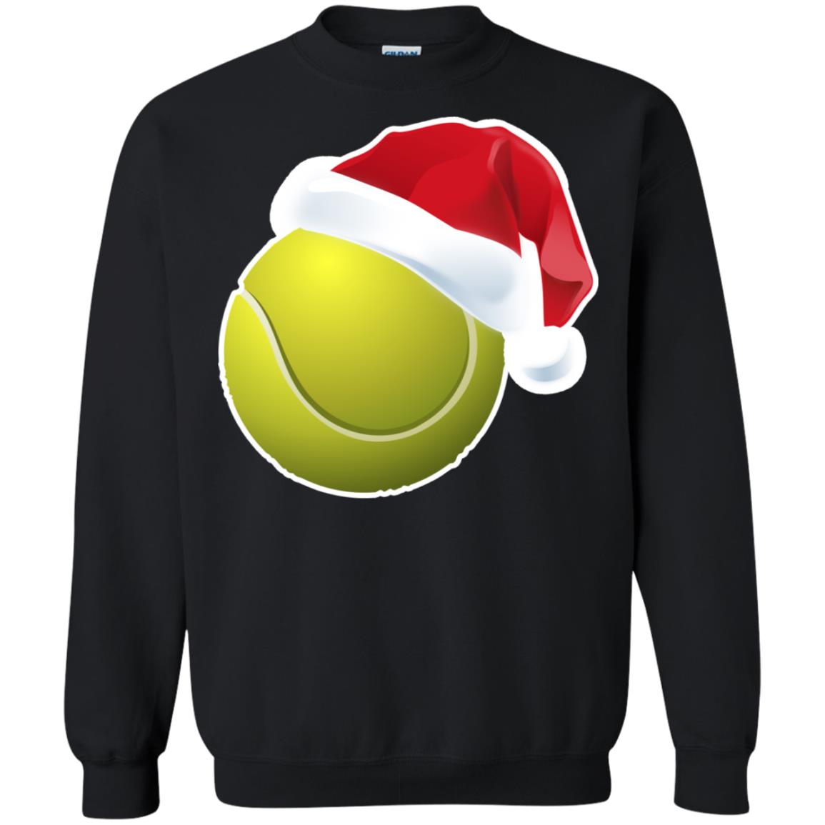 Tennis With Santa Claus Hat X-mas Shirt For Tennis LoversG180 Gildan Crewneck Pullover Sweatshirt 8 oz.