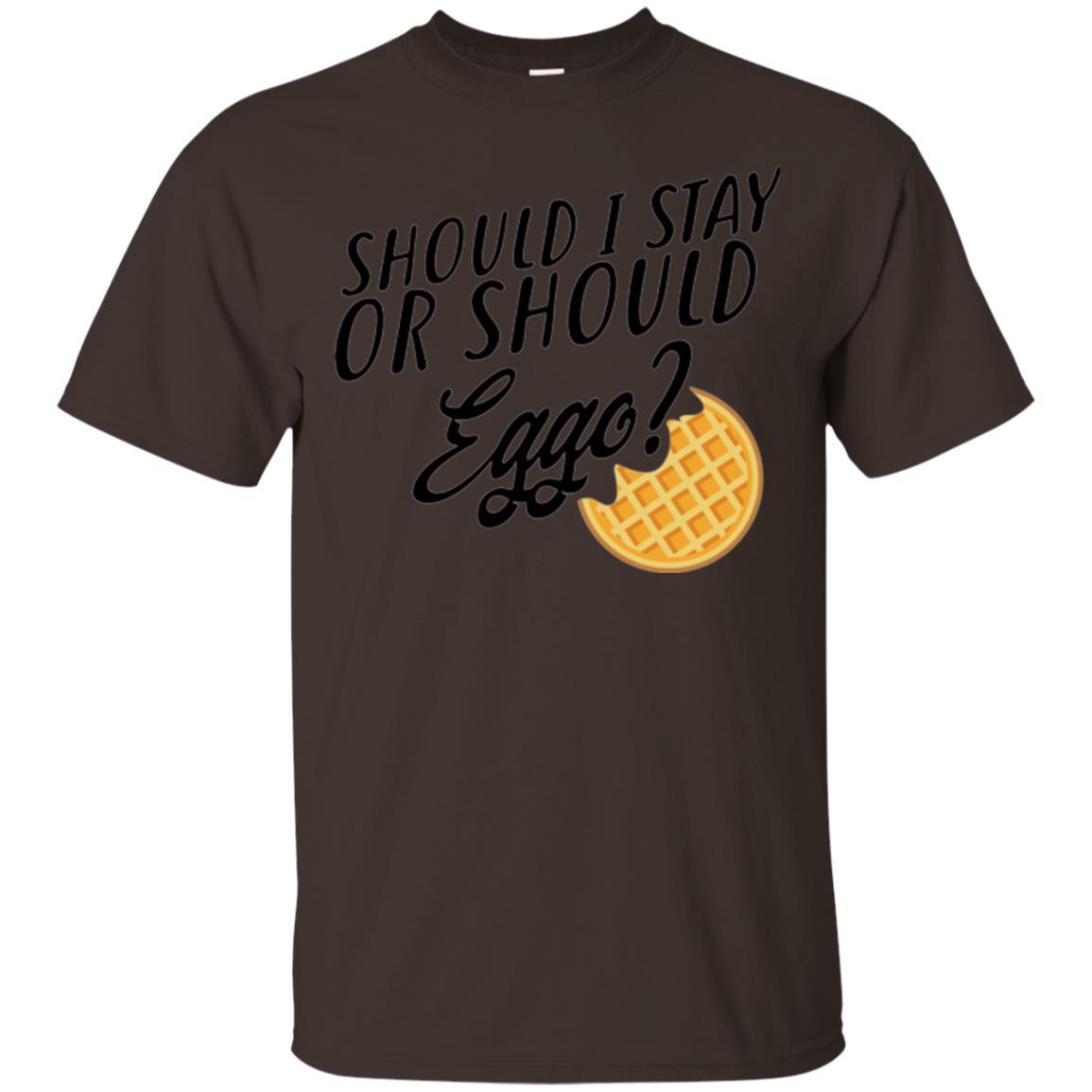 Waffle T-shirt Should I Stay Or Should Eggo T-shirt Dark Chocolate