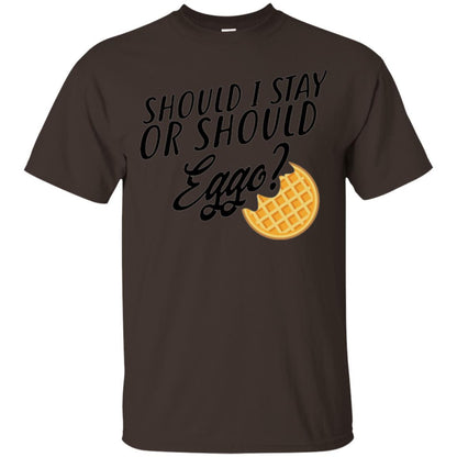 Waffle T-shirt Should I Stay Or Should Eggo T-shirt Dark Chocolate