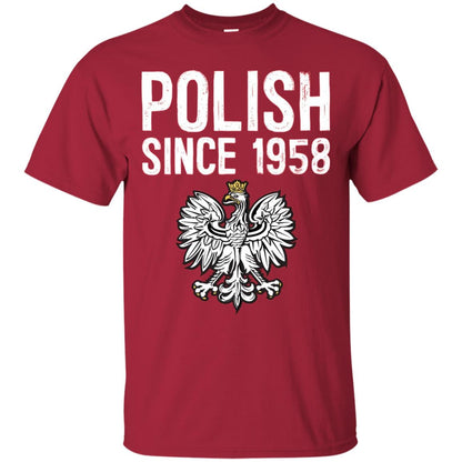 60th Birthday T-shirt Polish Since 1958 Cardinal