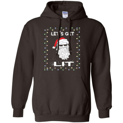 Christmas T-shirt Let_s Get Lit Dark Chocolate