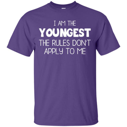 Family T-shirt I Am The Youngest The Rules Don't Apply To Me Purple