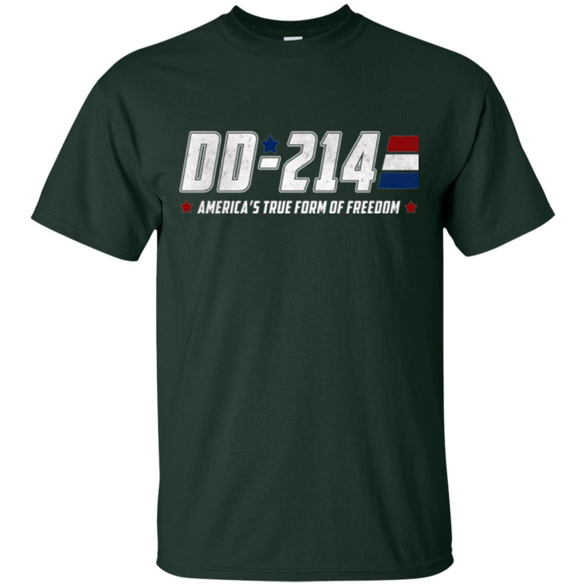 Military T-shirt Dd-214 America_s True Form Of Freedom Forest Green