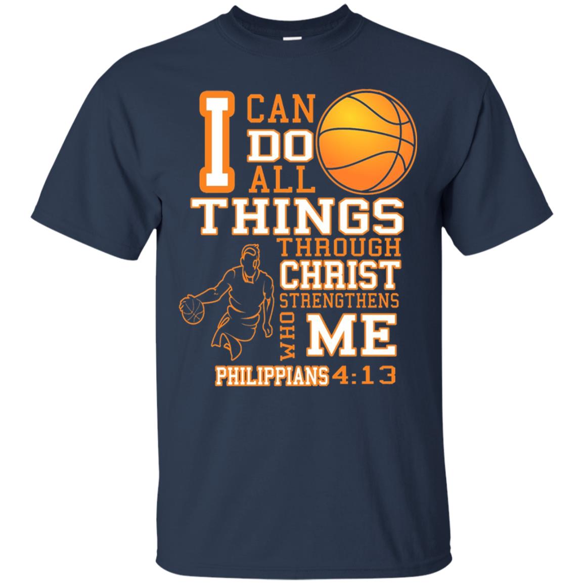 I Can Do All Things Through Christ Who Strengthens Me Basketball Shirt Navy