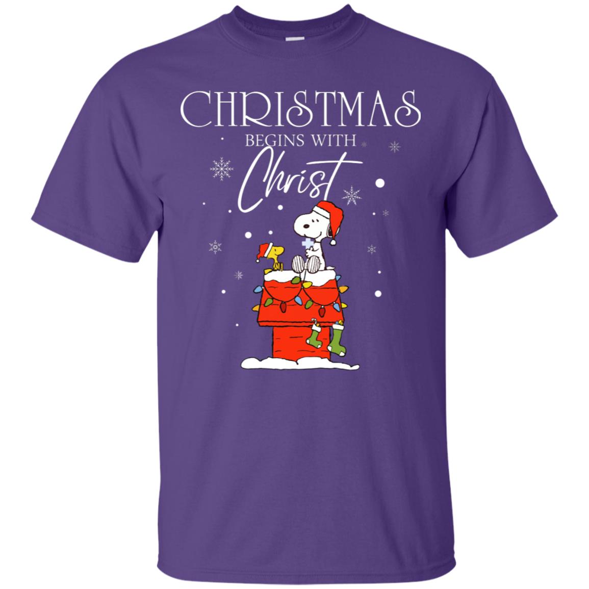 Christmas Begins With Christ Shirt Purple