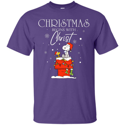 Christmas Begins With Christ Shirt Purple