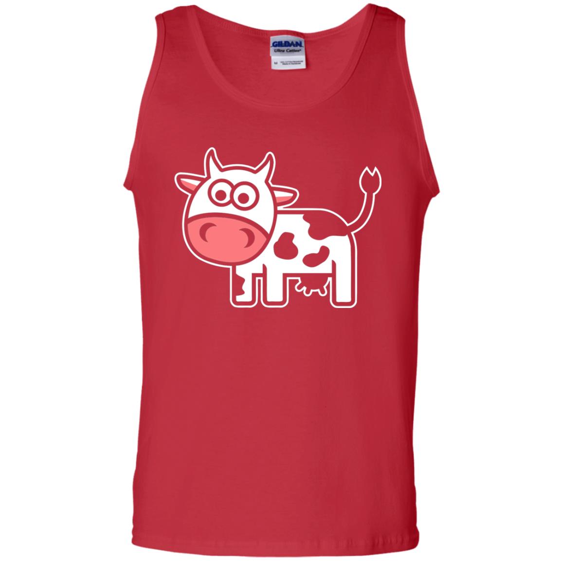 Cute Comic Cow Lover T-shirt Red