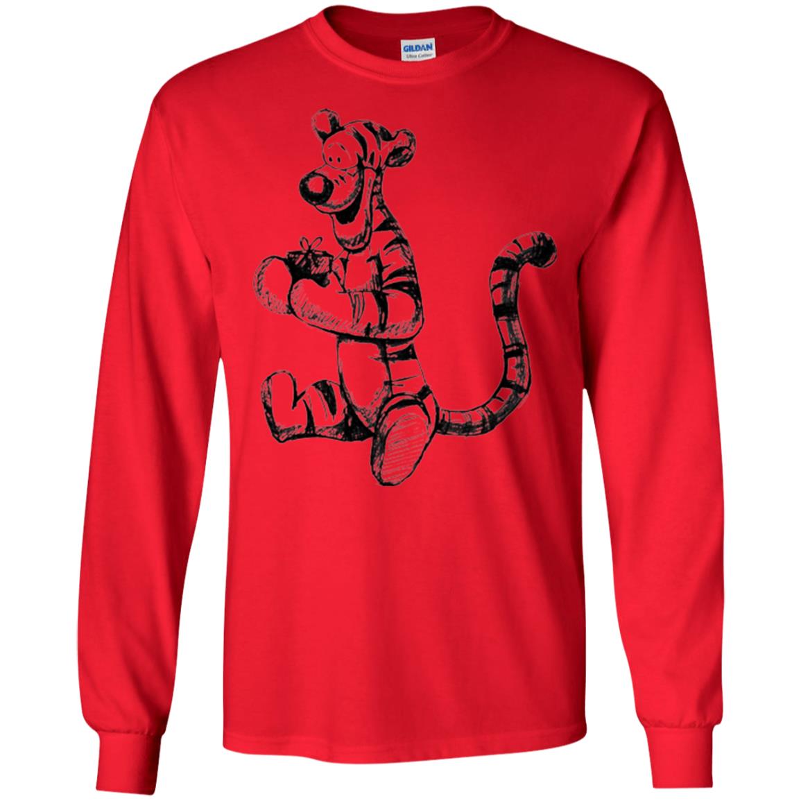 Movie T-shirt Tigger Sketch Red