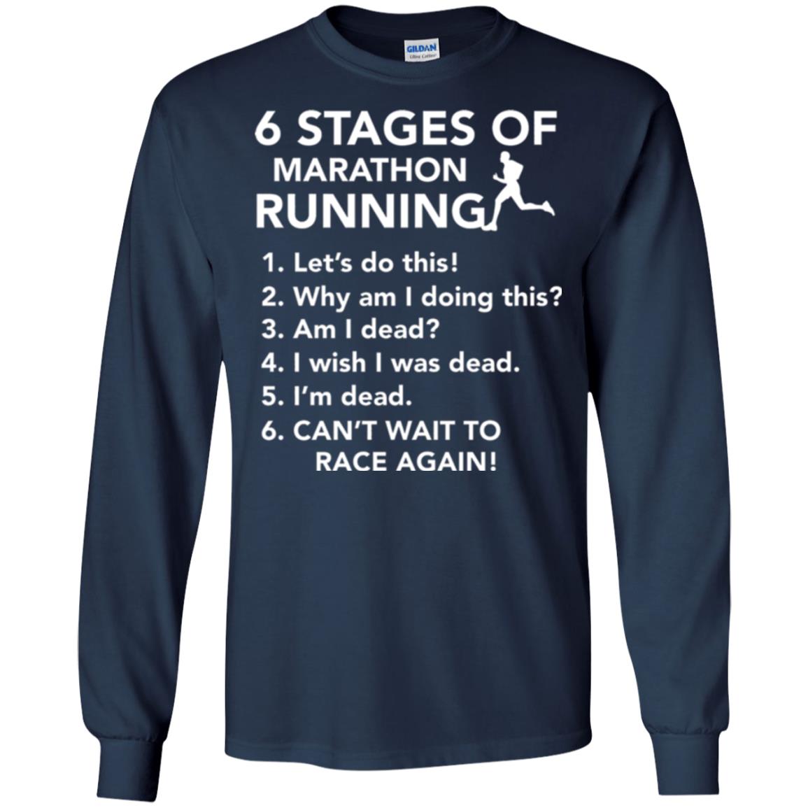 Runner T-shirt 6 Stages Of Marathon Running Navy