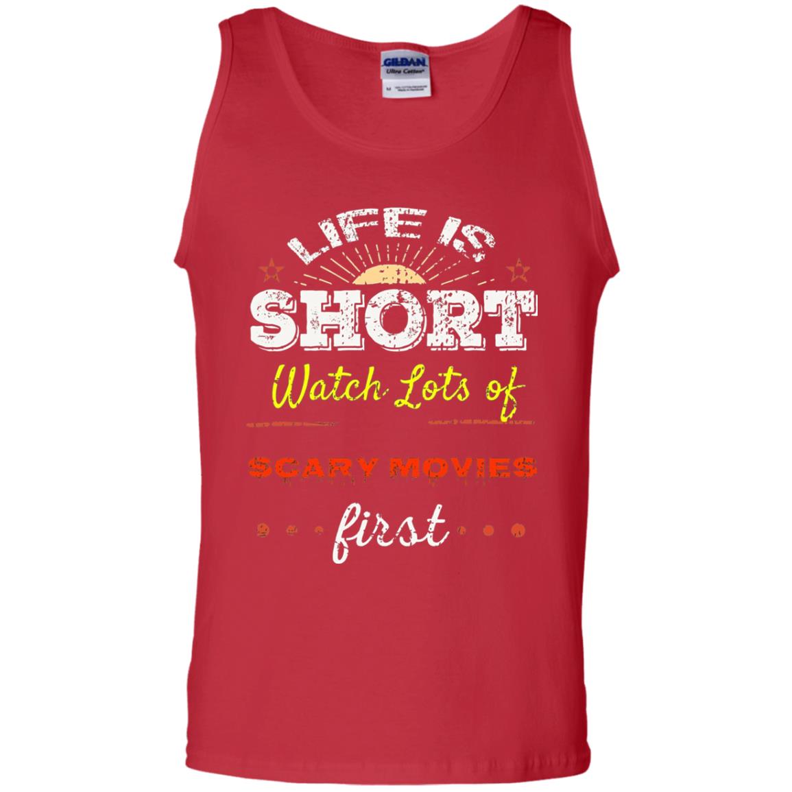 Horror Movie T-shirt Life Is Short Watch Scary Movies First Red