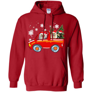 Pomeranians Dogs On Car Merry Christmas Gift ShirtG185 Gildan Pullover Hoodie 8 oz.