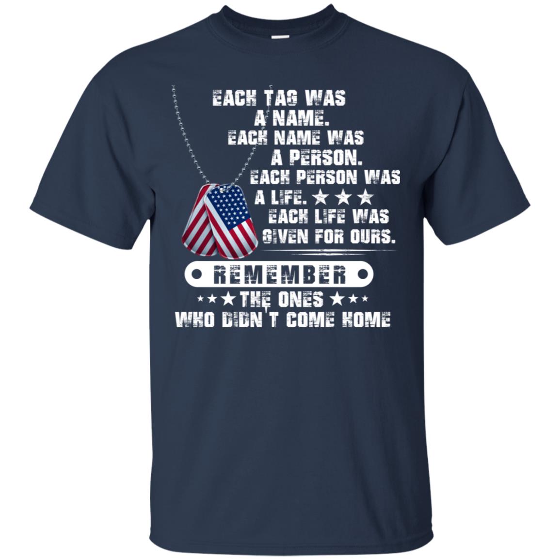 Each Tag Was A Name. Each Name Was A Person. Each Person Was A Life Shirt Navy