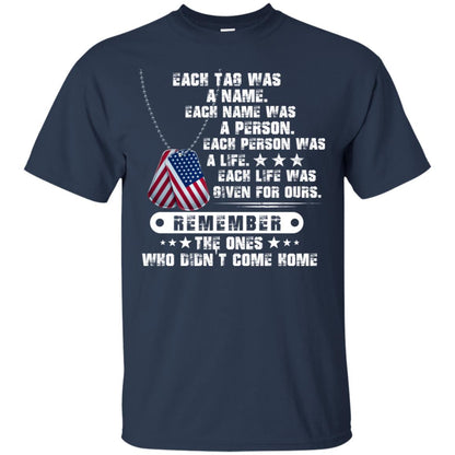 Each Tag Was A Name. Each Name Was A Person. Each Person Was A Life Shirt Navy