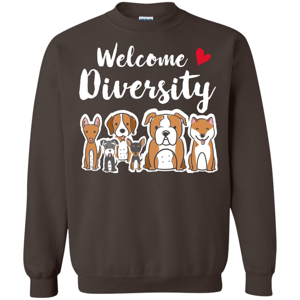 Dog Lover T-shirt Welcome Diversity Dark Chocolate