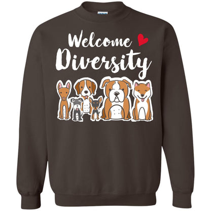 Dog Lover T-shirt Welcome Diversity Dark Chocolate